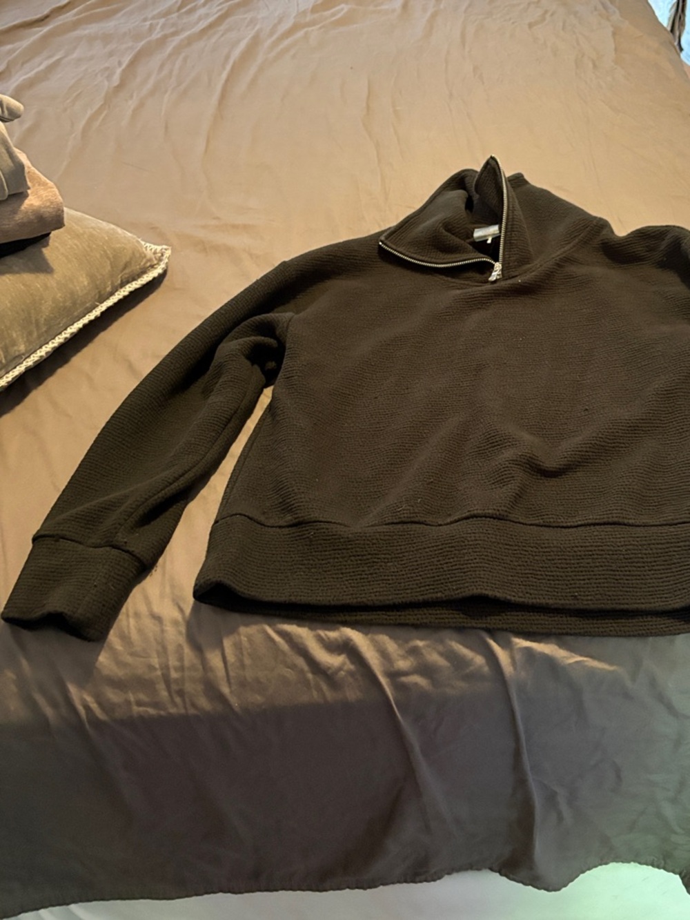 CALIA by Carrie Underwood Black Half-Zip Funnel Neck Sweater